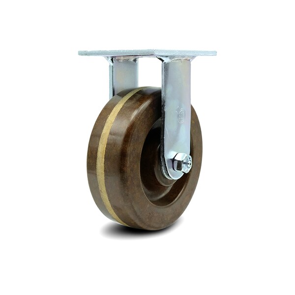 Service Caster 6 Inch High Temp Phenolic Wheel Rigid Caster with Roller Bearing SCC-30R620-PHRHT - main